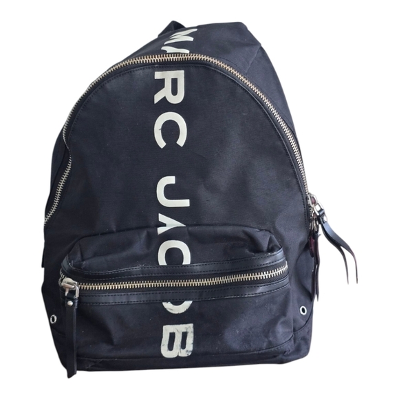 $2000 MARC JACOBS Backpack Rucksack Black White Women Large Nylon Authentic - Picture 1 of 16